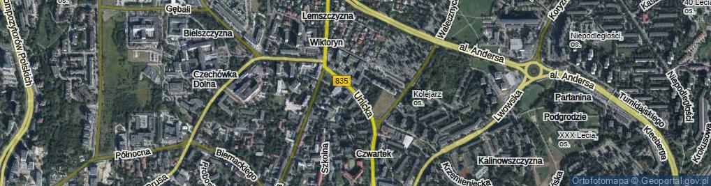 Zdjęcie satelitarne Unicka ul.